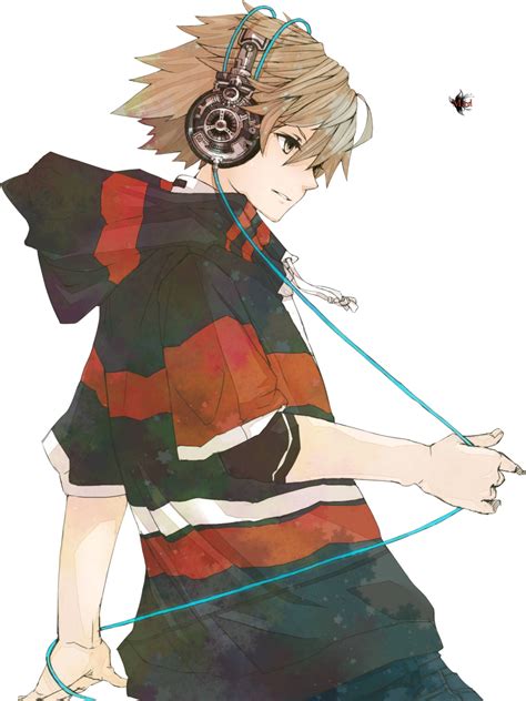 Anime Boy Is Listening Music Png Image Purepng Free