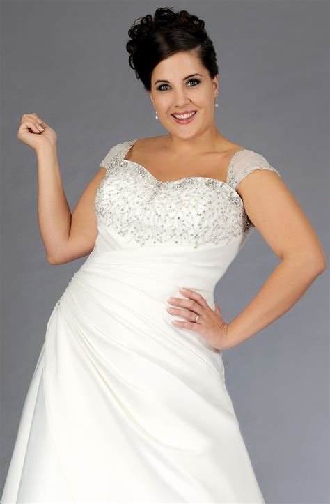 Plus Size Bridal Dress With Removable Cap Sleeve Plus Size Bridal