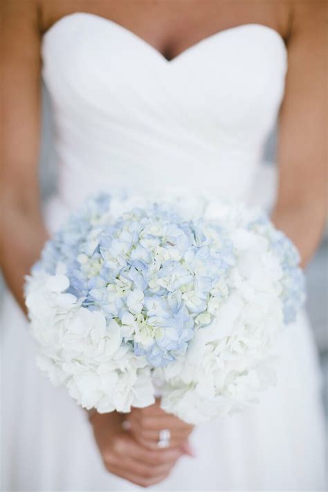 Blue And White Hydrangea Bridal Bouquet