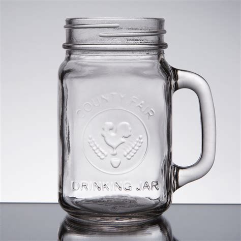Core 16 Oz County Fair Mason Jar Drinking Jar With Handle 12 Case