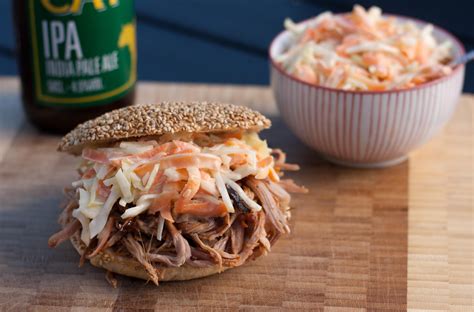 Recipe for Pulled Pork with Burger Buns and Coleslaw