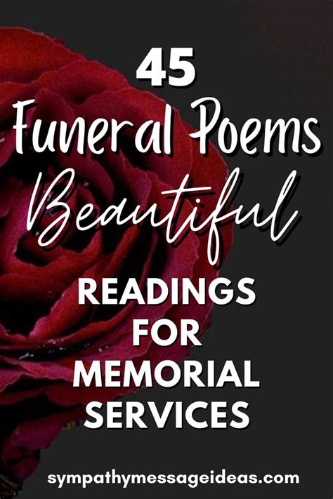 A Selection Of Some Of The Most Heartfelt And Memorable Funeral Poems And Remembrance Readings