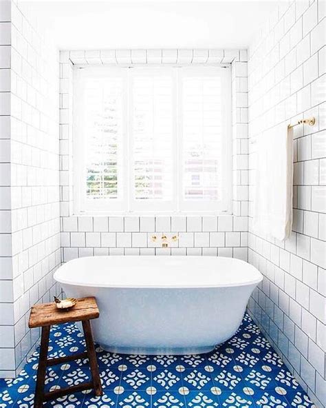 Mosaic bathroom tiles create elegant patterns with our huge range of mosaic bathroom tiles. White Bathroom with Blue Mosaic Floor Tiles - Transitional ...