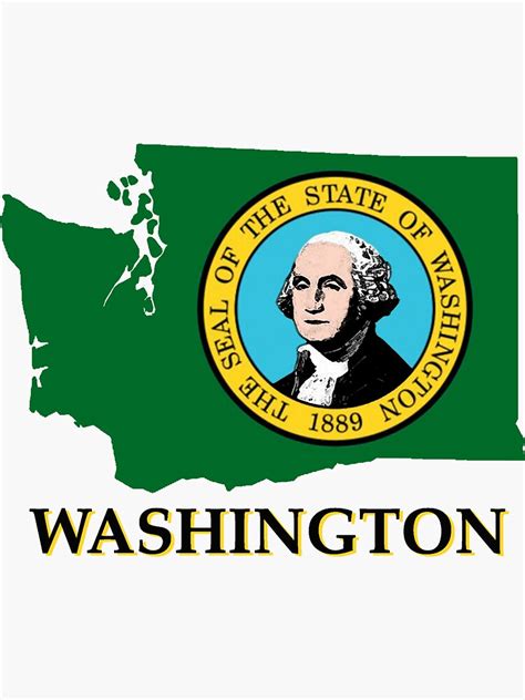 Washington State Flag Sticker By Peteroxcliffe Redbubble