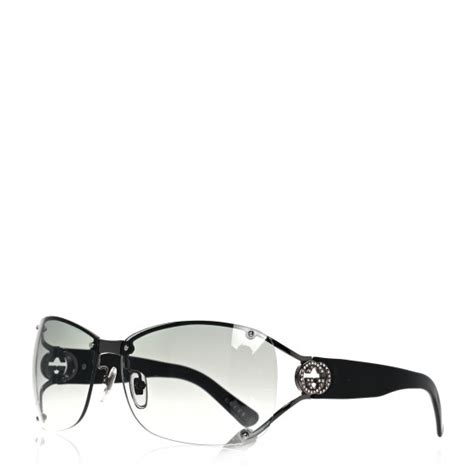 gucci crystal gg sunglasses 2820 black 1057876 fashionphile