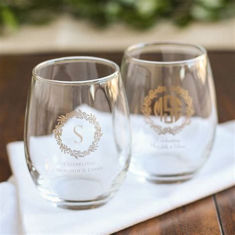 Personalized 9 Oz Stemless Wine Glass Wine Glass Favors Wine Wedding Favors Wedding Wine