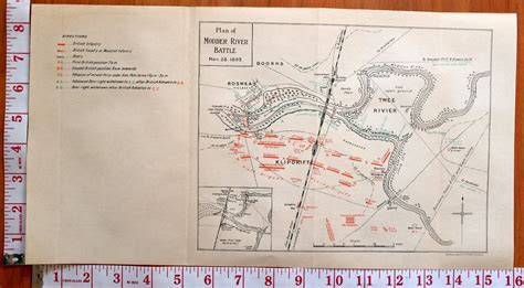 BOER WAR ERA MAP PLAN MODDER RIVER BATTLE 28 NOV 1899 TROOP POSITIONS