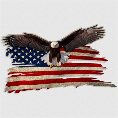 Bald Eagle With American Flag Decal