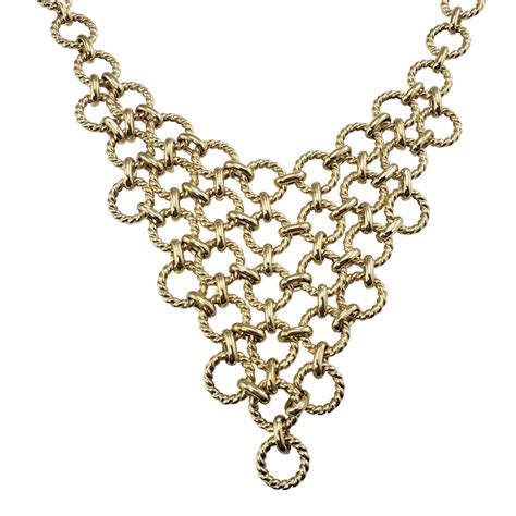 14 Karat Yellow Gold Bib Necklace For Sale At 1stdibs