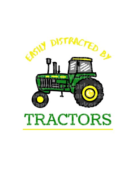 SVG Easily Distracted By Tractors Digital Download File Decal Etsy