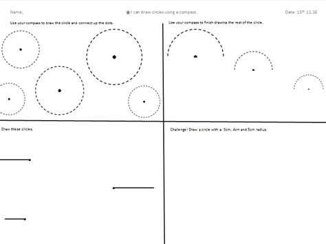Vector illustration of kid making circle with compass. Drawing Circles With A Compass Work Sheet By Pridelyns ...
