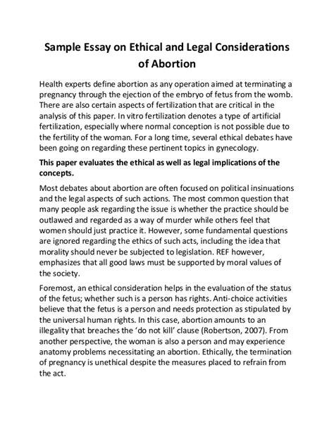 Legal205, legal306 and legal449 are requirements for admission to associate status in aminz. Sample essay on ethical and legal considerations of abortion