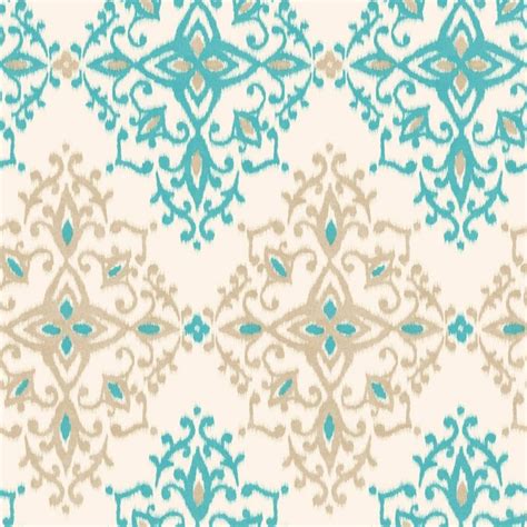 A Blue And Beige Pattern On White Fabric