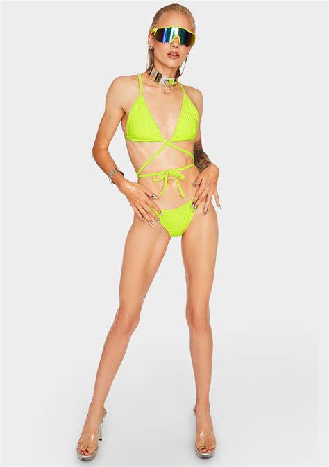 Dippin Daisy S Neon Yellow Nocturnal Bikini Bottoms Dolls Kill