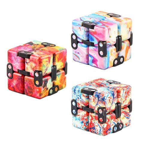 4 Colored Infinity Cube Fidget Toys For Stress Relief Infinity Cube