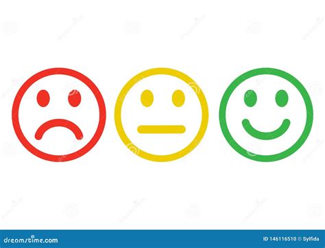 Red Yellow Green Smileys Emoticons Icon Negative Neutral And
