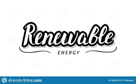 Renewable Energy Calligraphy Template Text For Your Design Illustration Concept. Handwritten ...