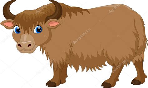 Cute Yak Cartoon Isolated White Background — Stock Vector © Irwanjos2