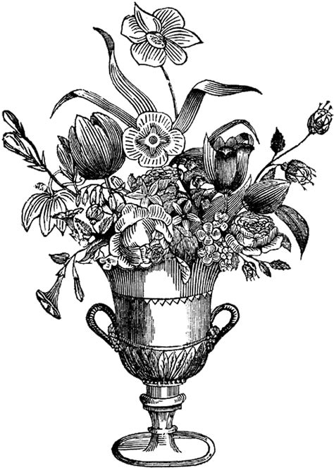 Free Vintage Digital Stamps Free Digital Stamp Ornate Flower Vase