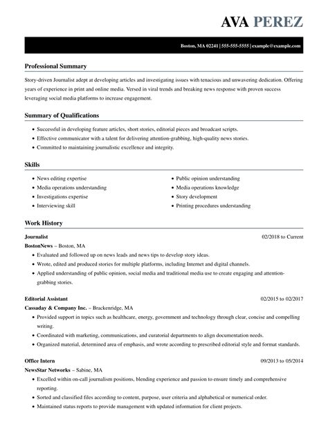 Reporter Resume Sample Neldablankinship Blog