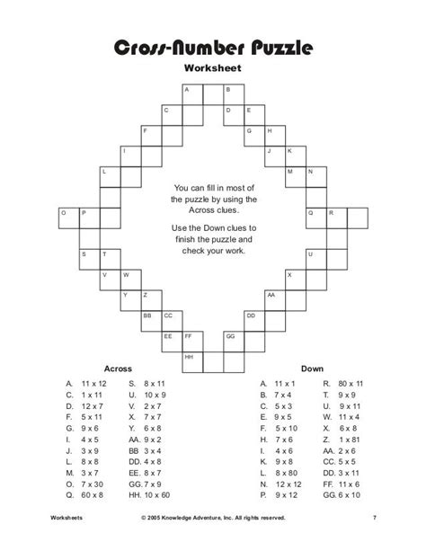 Cross Numbers Puzzle