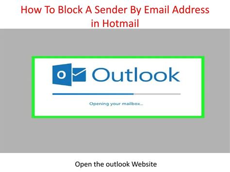 Ppt How To Block A Sender By Email Address In Hotmail Powerpoint