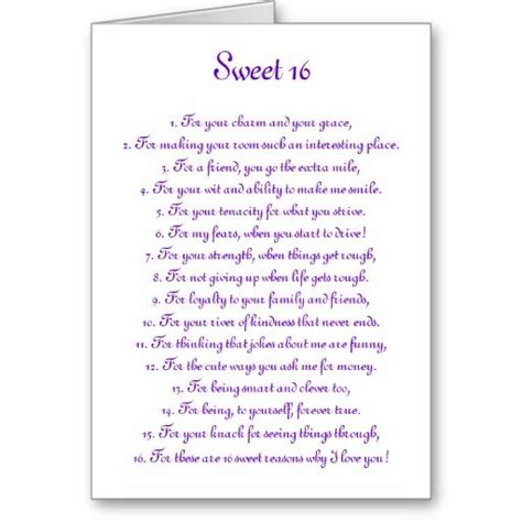 Sweet 16 Card Sweet Sixteen Quotes Sweet 16 Quote 16th