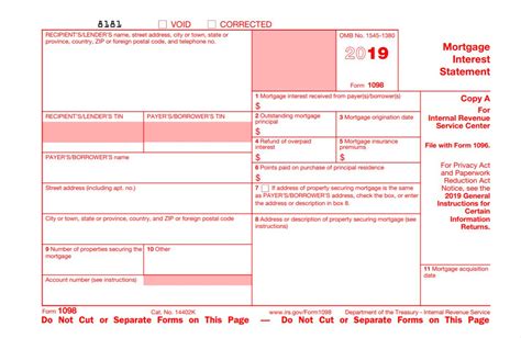 Form 1098 Mortgage Interest Statement And How To File