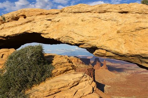 Panoramic View Of Famous Mesa Arch Canyonlands Has More Than 80