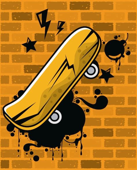 Premium Vector Urban Style Graffiti With Skateboard