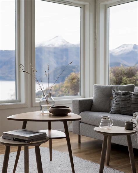 An Understated Sitting Room With Magnificent Views Over A Norwegian