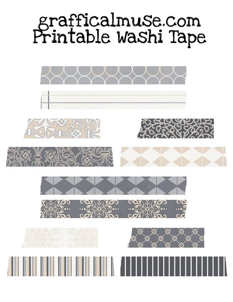Free Printable Washi Tape Neutral Patterns The Graffical Muse