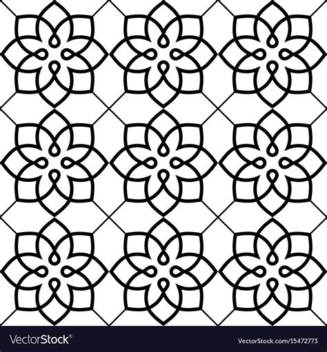 Geometric Seamless Pattern Arabic Ornament Style Vector Image