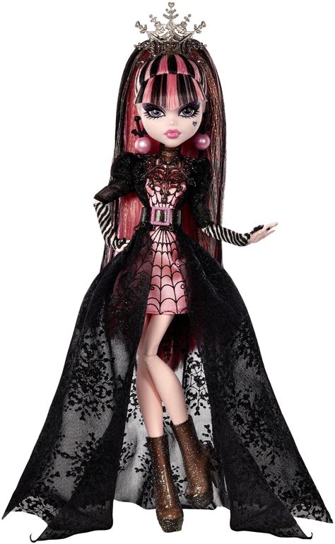 monster high howliday draculaura doll collectible winter edition pink and black gown