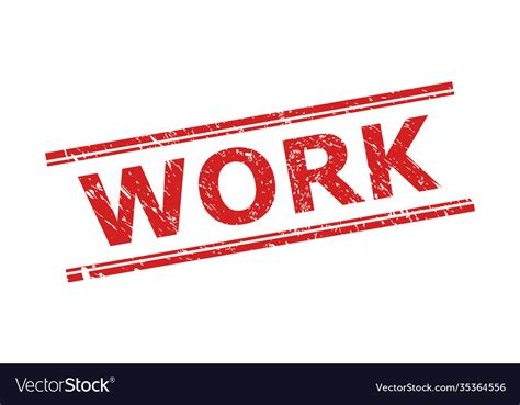 Work Watermark With Rubber Texture And Double Vector Image