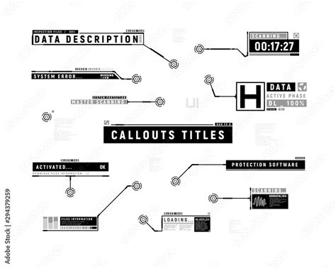 Futuristic Callouts Hud Set Of Callout Bar Labels Information