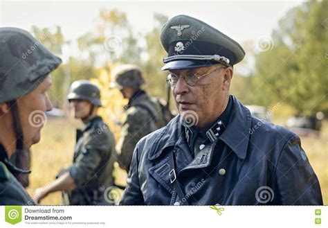 Chelyabinsk Russia September 24 2016 Historical Reenactment Of World War Ii German Officer