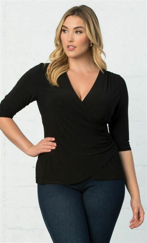 🏆this Is The Faux Wrap Plus Size Black Top Youll For Over And Over It
