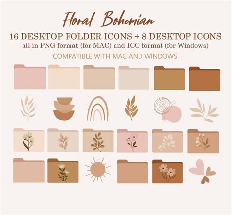 Boho Desktop Folder Icons For Mac Desktop Folder Icons Aesthetic