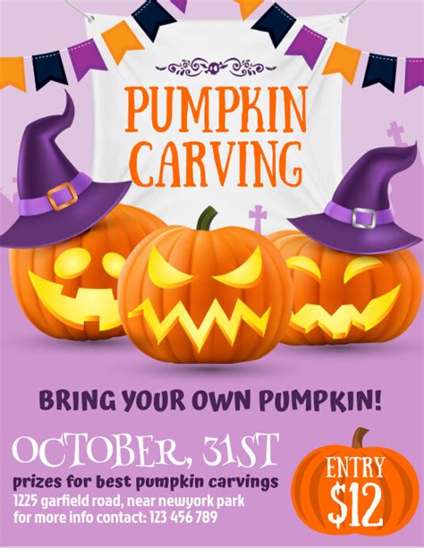 Halloween Pumpkin Carving Halloween Flyer Template Postermywall