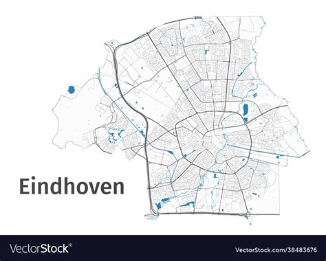 Eindhoven Map Detailed Map City Royalty Free Vector Image