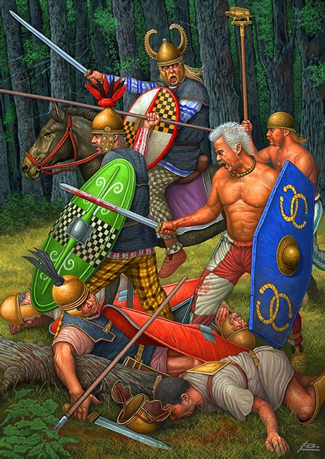 Gallic Warriors Massacring Roman Legionaries Celtic Warriors Gaul