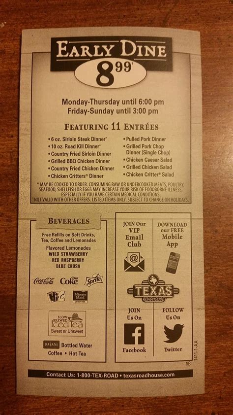The menu prices are updated for. Texas Roadhouse Menu Prices