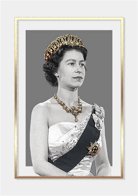 Queen Elizabeth Ii Portrait Her Majesty Wall Art Etsy