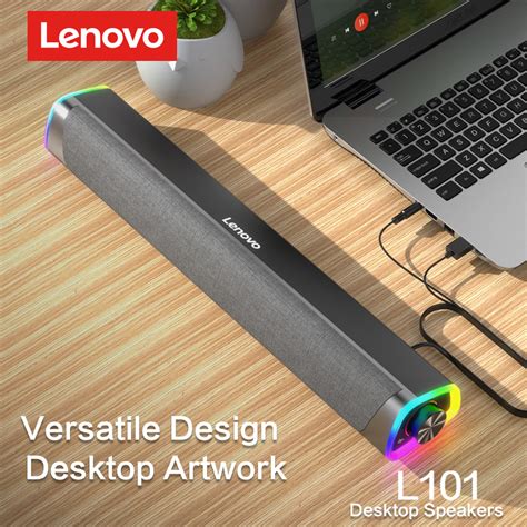 Lenovo L101 Computer Speaker Wired Desktop Speaker Rgb Light Soundbar