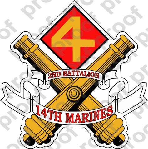 Sticker Usmc Unit 2nd Battalion 14th Marine Regiment Ooo Lisc20187 M