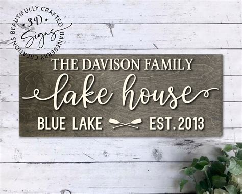 Lake House Decor Custom 3d Sign Personalized Lake House Etsy