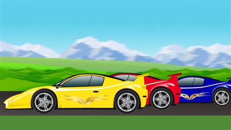 Sports Car Race Cartoon Car Racing For Children Youtube
