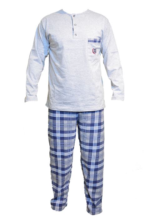 Мъжка пижама 2 копчета с джобче 11236 Мъжки пижами Пижами дълъг ръкав