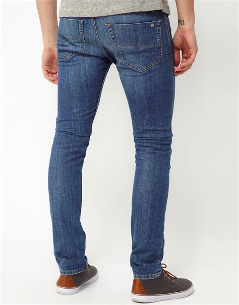 Diesel Jeans Tepphar Skinny Fit Light Wash In Blue For Men Lyst